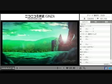 戦姫絶唱シンフォギア 一挙放送時第12話ラストの盛り上がりの様子
