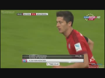 【最速のハットトリック】バイエルン vs. ヴォルフスブルク【3分19秒編】