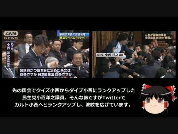 【ゆっくり保守】民主党ダイブ小西、Twitterで大問題発言