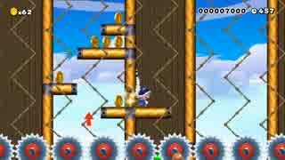 マリオメーカー「ハラハラのこぎり」再現コースに改良を加えたよ！