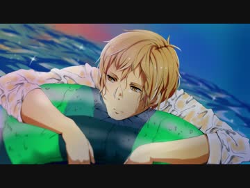 桐生が海でこう浮いてて、なんかすごい朝日とかがこうガーッとくるやつ