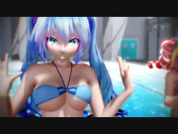 【MMD】Kiss me 愛してる【ミク＆テト】