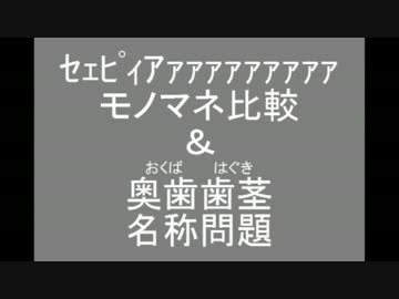 ｾｪﾋﾟｨｱｧｧｧモノマネ比較＆奥歯歯茎 名称問題