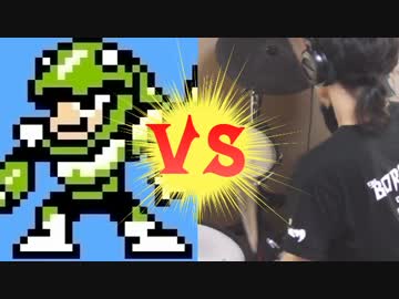 【ロックマン3】スネークマンステージの曲に合わせてドラムを叩いてみた