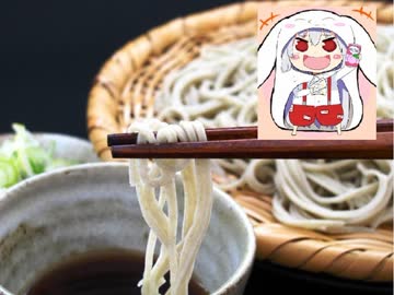 蕎麦を美味しそうに食べるもこう先生