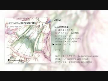 【M3 2015秋】kamome sano feat. 重音テト - archive002:songs for [t]【クロスフェード】
