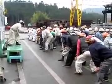 貝塚合同宿舎の朝礼