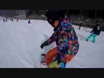 自撮りしながらスノボ滑ったら友達と盛大にぶつかったｗｗｗ