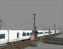 新VRM3★特急電車11本続行通過　踏切しゃ断機斜め角度画像