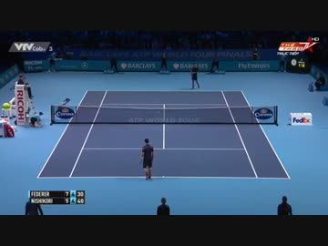 錦織圭 vs フェデラー ワールドツアーファイナルズ2015