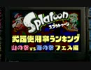 【スプラトゥーン】武器使用率ランキング：第5回 山の幸vs海の幸編