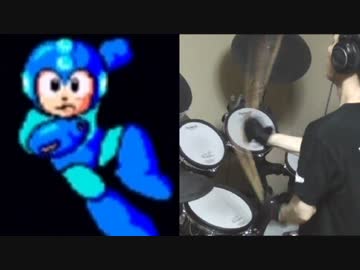 【ロックマン3】武器ゲットBGMに合わせてドラムを叩いてみた