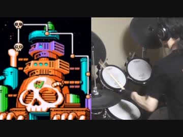 【ロックマン3】ワイリーステージMAPの曲に合わせてドラムを叩いてみた