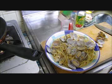 残念気味なおっさんが作る　ボンゴレスパゲティ