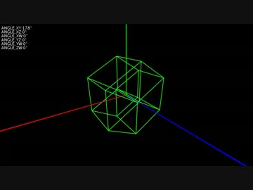 Processingで4次元超立方体を作ってみた