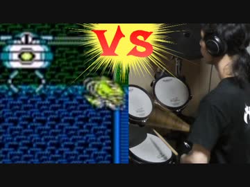 【ロックマン3】ワイリーステージ1の曲に合わせてドラムを叩いてみた