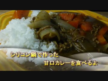 シリコン鍋で作ったカレー食べるよ
