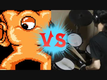 【ロックマン3】ワイリーステージ3の曲に合わせてドラムを叩いてみた