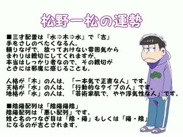 【松野家】六つ子を占ってみた【姓名判断】
