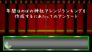 2015年神社アレンジ年間ランキング作成にあたってのアンケート