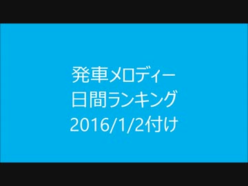 発車メロディー　日間ランキング　2016/1/2付け