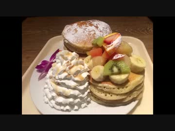 ライブフードマーケットのトロピカルフルーツパンケーキ１０段