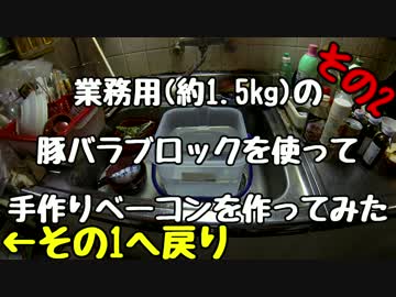 業務用(約1.5kg)の豚バラブロックを使って手作りベーコンを作ってみた