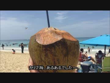 アメリカの食卓 540 カリブのビーチでココナッツジュースを飲む！