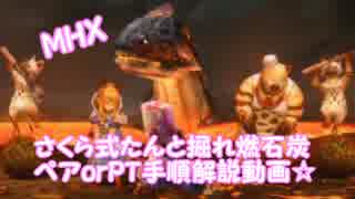 【MHX】さくら式たんと掘れ燃石炭 ペアorPT手順解説【炭鉱】