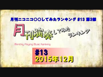 【創刊１周年】月刊ニコニコ演奏してみたランキング #13　2015年12月
