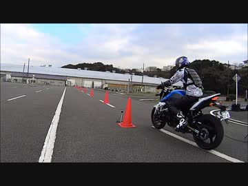 【GSR750】二輪車安全運転大会に向けて新年初練習を動画にしてみたよ