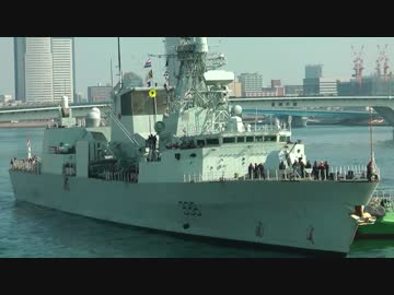 来日カナダ海軍フリゲート「ウィニペグ」の入港