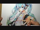 コピックで初音ミクを描いてみたメイキング