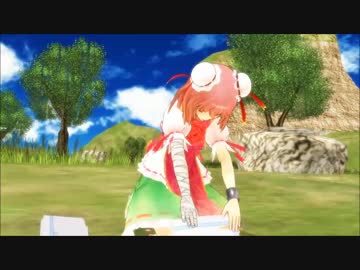 【MMD】仙人が川で桃を拾う