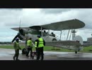 イギリス製複葉雷撃機　ソードフィッシュ　エンジン始動