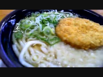 たぬきうどんにハムカツを乗せてみた　「おはうどん枠」