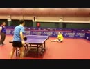 中国代表選手による卓球の練習風景