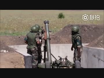 【戦車バイアスロン】迫撃砲対決  チャイナ反則だろこれw