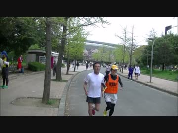 盲人伴走練習会。