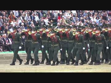 【陸上自衛隊】百人喇叭（ラッパ）隊合同ドリル演奏 20160410 練馬駐屯地