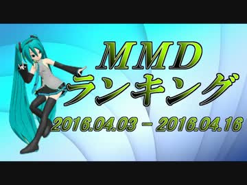 【MikuMikuDance】MMDランキング（4/3～4/16）