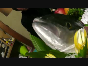 【にしやんFC】釣堀のブリを丸ごと１匹姿造りにしてみた