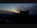 【猫旅】　阿蘇の朝焼け（４月１２日）とあずき