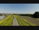 空撮　「菜の花咲く堤防」