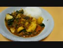 おうちで作るナスじゃがほうれん草のキーマカレー