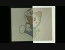 背景が白から黒に変わると、色まで変化する画像を作った