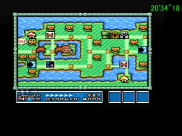 【SFC】スーパーマリオブラザーズ３　笛無しTA  53分59秒　W4~W5　3/6