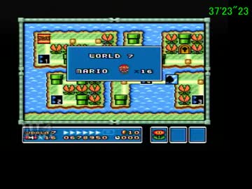 【SFC】スーパーマリオブラザーズ３　笛無しTA  53分59秒　W7　5/6
