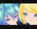 初音ミクと鏡音リンとの情熱的なキス。