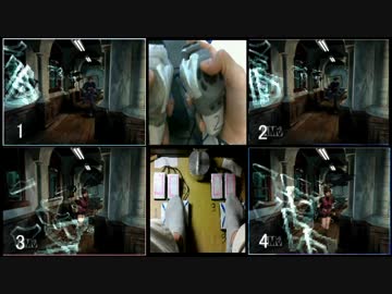 【実況】 バイオ２を８足ペダルと４PS片コンを使い ４画面同時プレイ part4